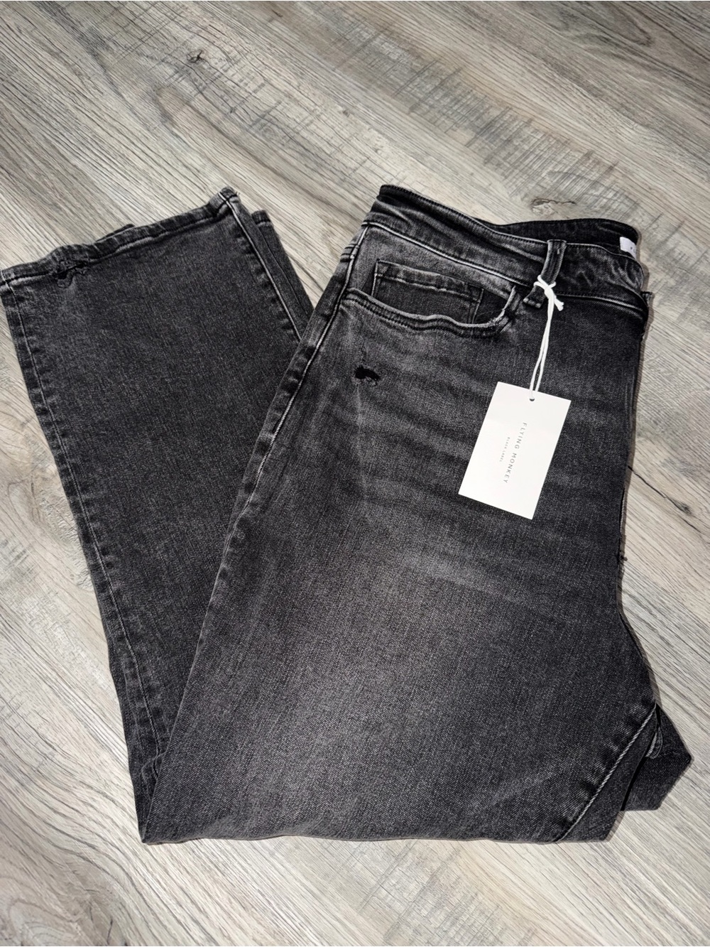 Flying Monkey Faded Black Straight-Leg Jeans